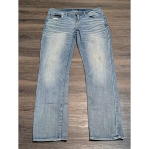 BKE Mason Mens Light Wash Straight Leg Jeans 33x32 Athletic Fit Blue Denim